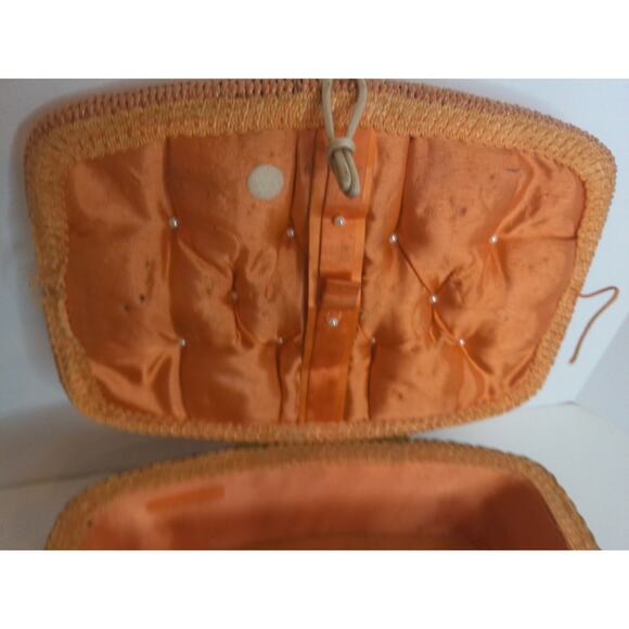 Vintage Sewing Storage Basket Retro Mod Psychedelic Pattern READ - Picture 4 of 9